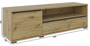 NÍZKA KOMODA, antracitová, farba duba, 180/55/48 cm Carryhome - TV nábytok