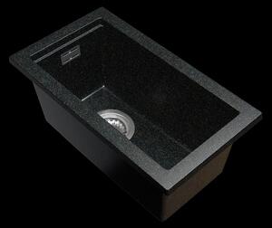 Gamma Decor 2850, 1-komorový granitový drez 280x500x207 mm, čierna so zlatými bodmi, GMA-ZLE000177