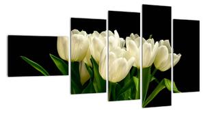 Biele tulipány - obraz (Obraz 110x60cm)