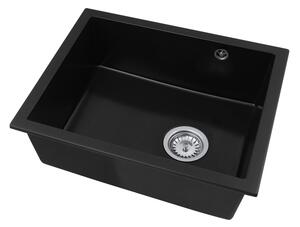 Gamma Decor 5040, 1-komorový granitový drez 560x460x180 mm, čierna, GMA-ZLE000001