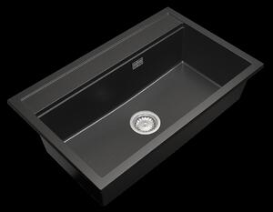 Gamma Advance, 1-komorový granitový drez 805x505x210 mm, čierna, GMA-ZLE000120