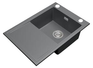 Gamma Design 7050, 1-komorový granitový drez 700x480x205 mm, šedá, GMA-ZLE000132