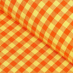 Bavlnená látka Olivia OL-006 Oranžovo-žltá kocka malá - šírka 150 cm