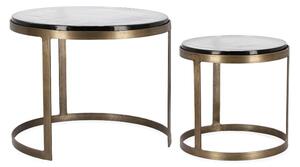 2SET ZAYLA ROUND mosadzný konferenčný stolík