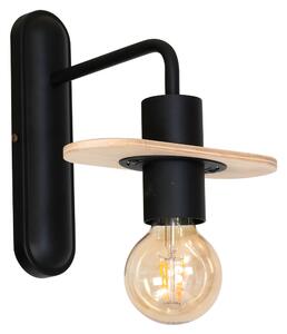 Aldex ALBA | čierna nástenná lampa s preglejkou