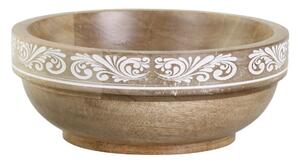 Drevená miska z mangového dreva s rezbami Tours - Ø 20*9 cm / 900ml - Chic Antique
