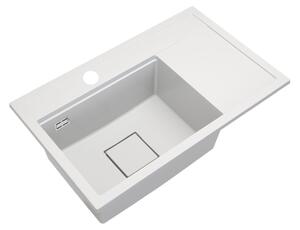 Gamma Quadro 8151, 1-komorový granitový drez 800x500x220 mm, biela, GMA-ZLE000183