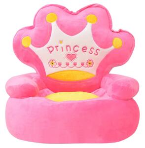 Plyšové detské kreslo Princess, ružové