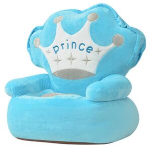 Plyšové detské kreslo Prince, modré