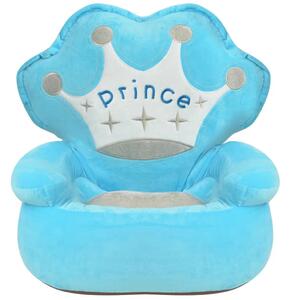 Plyšové detské kreslo Prince, modré