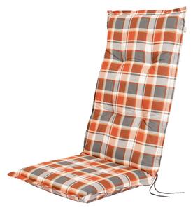 Livarno home Podložka na vysoké kreslo, 120 x 50 x 8 cm (károvaná/oranžová) (100342500)