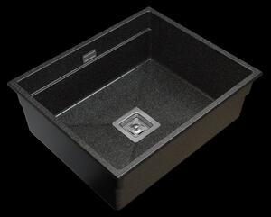 Gamma Decor 6050, 1-komorový granitový drez 600x500x220 mm, čierna so zlatými bodmi, GMA-ZLE000112