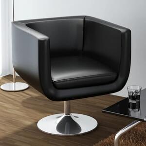 Barová stolička, čierna, umelá koža