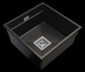 Gamma Decor 4445, 1-komorový granitový drez 440x450x215 mm, čierna škvrnitá, GMA-ZLE000130