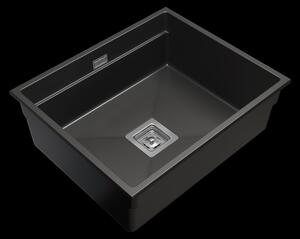 Gamma Decor 6050, 1-komorový granitový drez 600x500x220 mm, čierna, GMA-ZLE000110