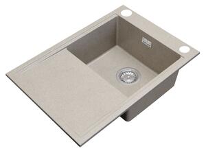 Gamma Design 7050, 1-komorový granitový drez 700x480x205 mm, béžová, GMA-ZLE000126