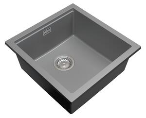 Gamma Decor 4850, 1-komorový granitový drez 480x500x215 mm, šedá, GMA-ZLE000166