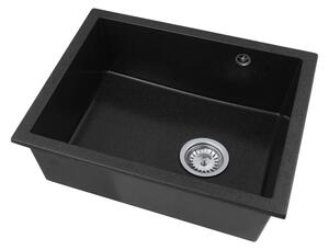 Gamma Decor 5040, 1-komorový granitový drez 560x460x180 mm, čierna škvrnitá, GMA-ZLE000081