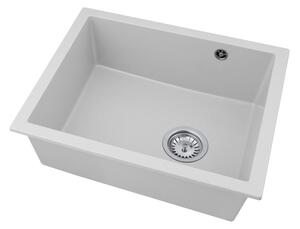Gamma Decor 5040, 1-komorový granitový drez 560x460x180 mm, biela, GMA-ZLE000082