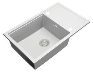 Gamma Advance 8050, 1-komorový granitový drez 800x500x210 mm, biela, GMA-ZLE000150