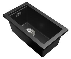 Gamma Decor 2850, 1-komorový granitový drez 280x500x207 mm, čierna, GMA-ZLE000154