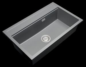 Gamma Advance, 1-komorový granitový drez 805x505x210 mm, šedá, GMA-ZLE000119