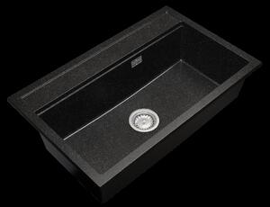 Gamma Advance, 1-komorový granitový drez 805x505x210 mm, čierna škvrnitá, GMA-ZLE000117