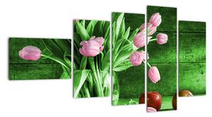 Tulipány vo váze, obraz na stenu (Obraz 110x60cm)