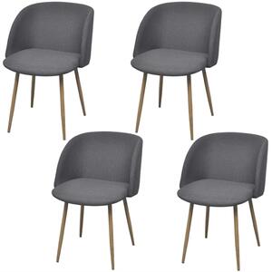 Jedálenské stoličky, 4 ks, tmavo-šedé