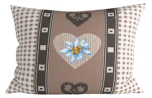 Polybavlnená obliečka na vankúš HEART RETRO POLY 70x90 cm, hnedý