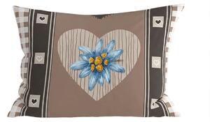 Polybavlnená obliečka na vankúš HEART RETRO POLY 50x70 cm, hnedý
