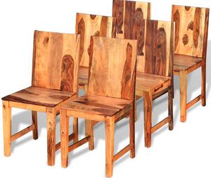 Jedálenské stoličky, 6 ks, masívne sheeshamové drevo