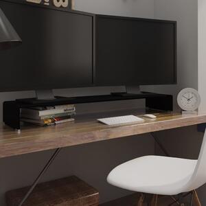 TV stojan/stojan pod monitor zo skla, čierny, 120x30x13 cm