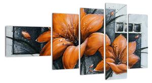 Obraz oranžovej kvety (Obraz 110x60cm)