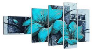 Obraz modré kvety (Obraz 110x60cm)