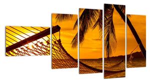 Západ slnka na pláži, obraz (Obraz 110x60cm)