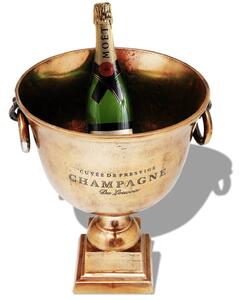 Hnedá chladiaca nádoba na šampanské v tvare víťazného pohára, meď