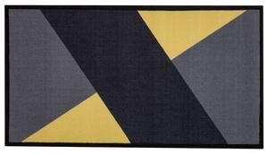 Livarno Home Rohožka, 67 x 120 cm (geometrický vzor/sivá/žltá) (100342998)
