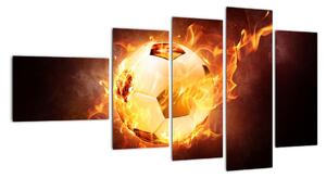 Obraz horiaceho futbalovej lopty (Obraz 110x60cm)
