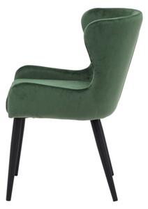 Zamatová stolička LONI zelená