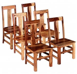 Jedálenské stoličky, 6 ks, drevený masív sheesham