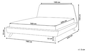 Čalúnená posteľ čierna 160 x 200 cm s lamelovým roštom, vysoké čelo, šikmý tvar, moderná