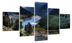 Obraz rieky medzi horami (Obraz 125x70cm)