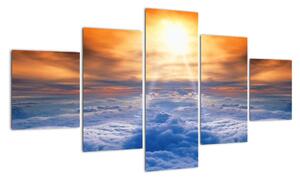 Moderný obraz - slnko nad oblaky (Obraz 125x70cm)
