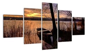 Obraz lodičky na jazere (Obraz 125x70cm)