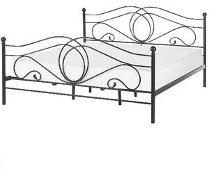 Posteľný rám čierna kovová posteľ super king size 180x200 cm retro vintage