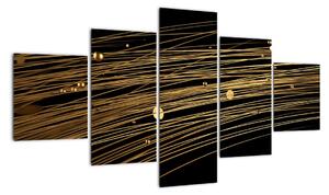 Abstraktný obraz zlatých vlákien (Obraz 125x70cm)