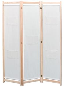 Paraván s 3 panelmi, krémový 120x170x4 cm, látka