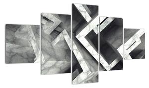 Abstraktný čiernobiely obraz (Obraz 125x70cm)