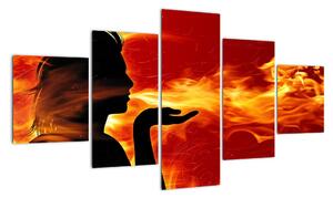 Obraz - žena v ohni (Obraz 125x70cm)